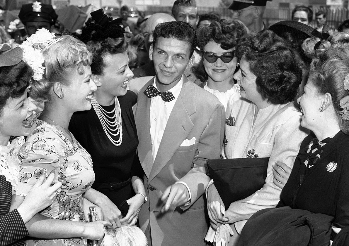 Frank Sinatra Framed Photo Print with Fans 1943